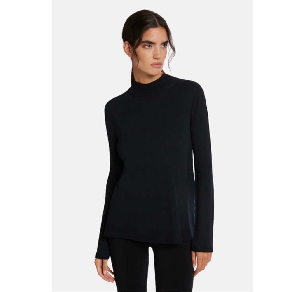 NWT Wolford Aurora fine wool pullover black sweater size M